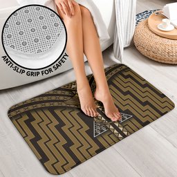 New Zealand Manta Ray Bathroom Set Maori Tukutuku Taniko Motifs Gold
