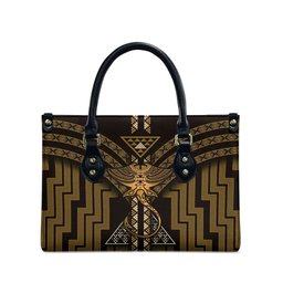 New Zealand Manta Ray Leather Bag Maori Tukutuku Taniko Motifs Gold