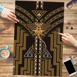 New Zealand Manta Ray Puzzle Maori Tukutuku Taniko Motifs Gold