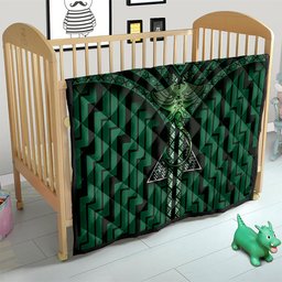 New Zealand Manta Ray Quilt Maori Tukutuku Taniko Motifs Green