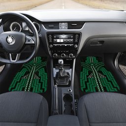 New Zealand Manta Ray Car Mats Maori Tukutuku Taniko Motifs Green
