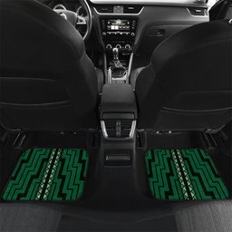 New Zealand Manta Ray Car Mats Maori Tukutuku Taniko Motifs Green