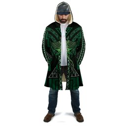 New Zealand Manta Ray Cloak Maori Tukutuku Taniko Motifs Green