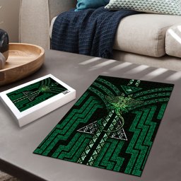 New Zealand Manta Ray Puzzle Maori Tukutuku Taniko Motifs Green