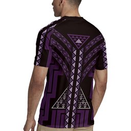 New Zealand Manta Ray Rugby Jersey Maori Tukutuku Taniko Motifs Purple