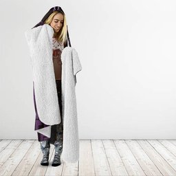 New Zealand Manta Ray Hooded Blanket Maori Tukutuku Taniko Motifs Purple