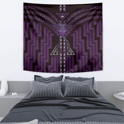 New Zealand Manta Ray Tapestry Maori Tukutuku Taniko Motifs Purple