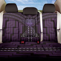 New Zealand Manta Ray Back Car Seat Cover Maori Tukutuku Taniko Motifs Purple