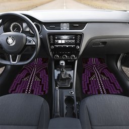 New Zealand Manta Ray Car Mats Maori Tukutuku Taniko Motifs Purple
