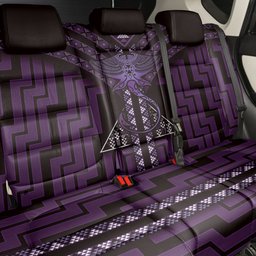 New Zealand Manta Ray Back Car Seat Cover Maori Tukutuku Taniko Motifs Purple