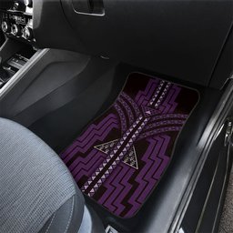 New Zealand Manta Ray Car Mats Maori Tukutuku Taniko Motifs Purple