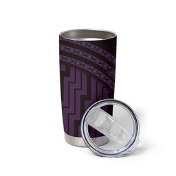 New Zealand Manta Ray Tumbler Cup Maori Tukutuku Taniko Motifs Purple