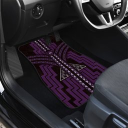 New Zealand Manta Ray Car Mats Maori Tukutuku Taniko Motifs Purple