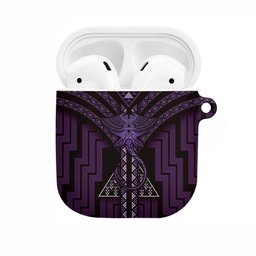 New Zealand Manta Ray AirPods Case Maori Tukutuku Taniko Motifs Purple