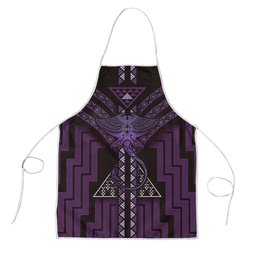 New Zealand Manta Ray Apron Maori Tukutuku Taniko Motifs Purple