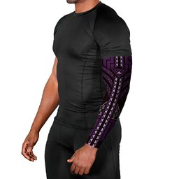 New Zealand Manta Ray Arm Sleeves Maori Tukutuku Taniko Motifs Purple