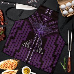 New Zealand Manta Ray Apron Maori Tukutuku Taniko Motifs Purple
