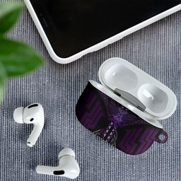 New Zealand Manta Ray AirPods Case Maori Tukutuku Taniko Motifs Purple