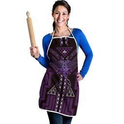 New Zealand Manta Ray Apron Maori Tukutuku Taniko Motifs Purple