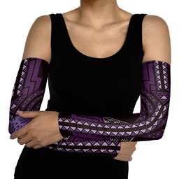 New Zealand Manta Ray Arm Sleeves Maori Tukutuku Taniko Motifs Purple