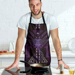 New Zealand Manta Ray Apron Maori Tukutuku Taniko Motifs Purple
