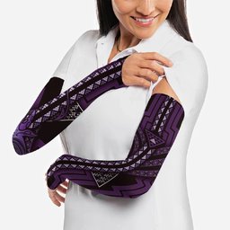 New Zealand Manta Ray Arm Sleeves Maori Tukutuku Taniko Motifs Purple