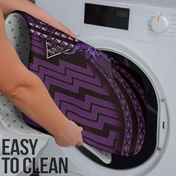 New Zealand Manta Ray Bathroom Set Maori Tukutuku Taniko Motifs Purple
