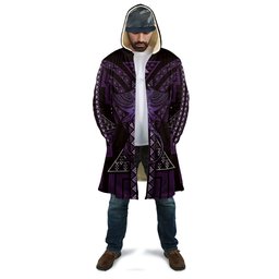 New Zealand Manta Ray Cloak Maori Tukutuku Taniko Motifs Purple