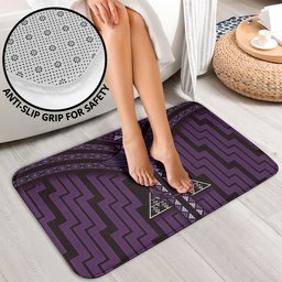 New Zealand Manta Ray Bathroom Set Maori Tukutuku Taniko Motifs Purple