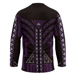 New Zealand Manta Ray Hockey Jersey Maori Tukutuku Taniko Motifs Purple
