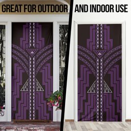 New Zealand Manta Ray Door Cover Maori Tukutuku Taniko Motifs Purple