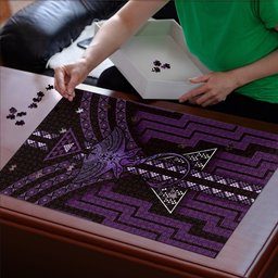 New Zealand Manta Ray Puzzle Maori Tukutuku Taniko Motifs Purple