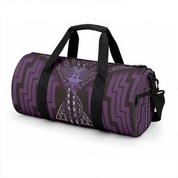 New Zealand Manta Ray Duffle Bag Maori Tukutuku Taniko Motifs Purple