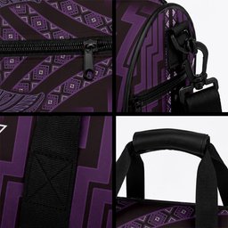New Zealand Manta Ray Duffle Bag Maori Tukutuku Taniko Motifs Purple