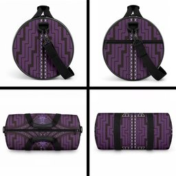 New Zealand Manta Ray Duffle Bag Maori Tukutuku Taniko Motifs Purple
