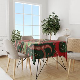 Aboriginal Christmas Tablecloth Santa Riding Leaping Kangaroo Dot Pattern