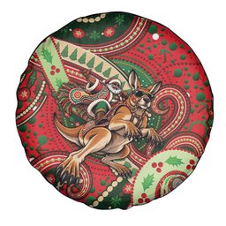 Aboriginal Christmas Spare Tire Cover Santa Riding Leaping Kangaroo Dot Pattern