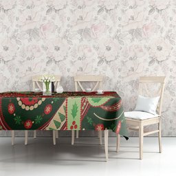 Aboriginal Christmas Tablecloth Santa Riding Leaping Kangaroo Dot Pattern