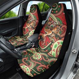 Aboriginal Christmas Car Seat Cover Santa Riding Leaping Kangaroo Dot Pattern