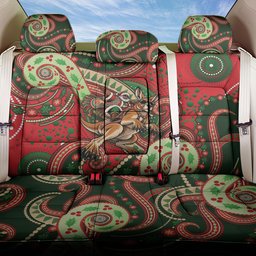 Aboriginal Christmas Back Car Seat Cover Santa Riding Leaping Kangaroo Dot Pattern