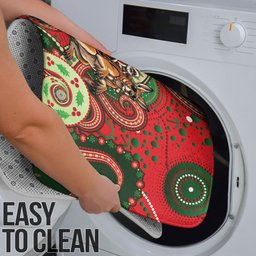 Aboriginal Christmas Bathroom Set Santa Riding Leaping Kangaroo Dot Pattern