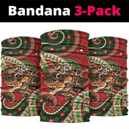 Aboriginal Christmas Neck Gaiter Santa Riding Leaping Kangaroo Dot Pattern