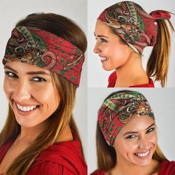 Aboriginal Christmas Neck Gaiter Santa Riding Leaping Kangaroo Dot Pattern