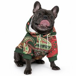 Aboriginal Christmas Pet Hoodie Santa Riding Leaping Kangaroo Dot Pattern