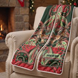 Aboriginal Christmas Pocket Scarf Santa Riding Leaping Kangaroo Dot Pattern