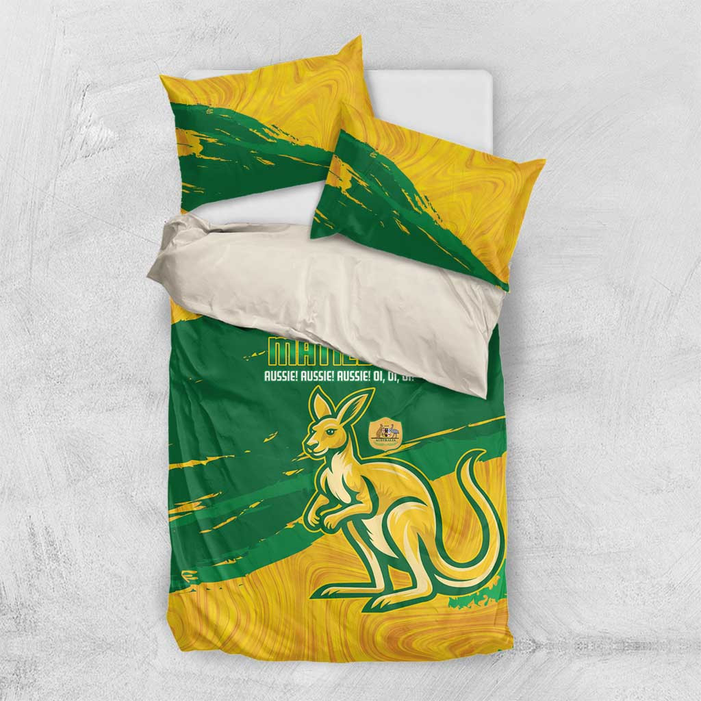 Australia Soccer Bedding Set 2025 Go Matildas Marble Grunge Style - Vibe Hoodie Shop