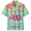Happy Flamingo Ornamental Design Hawaiian Shirt