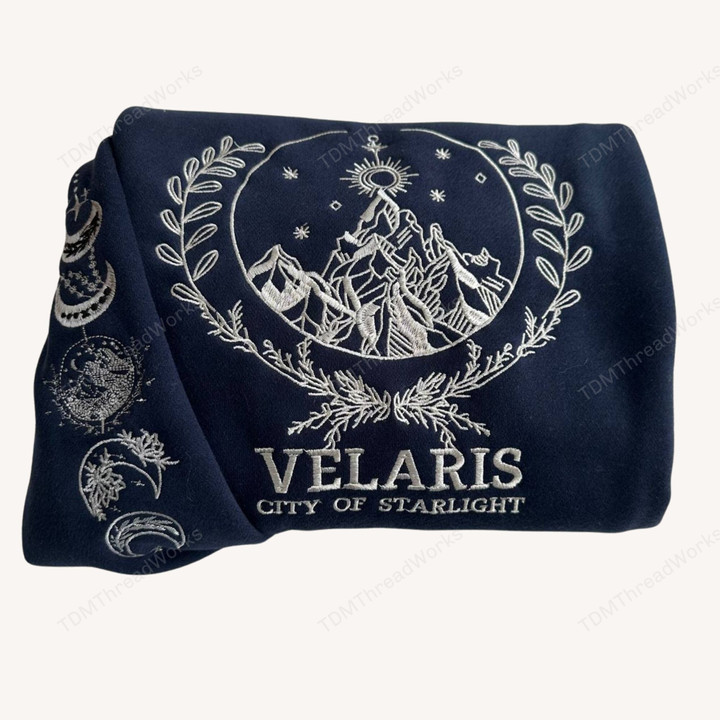 Embroidery Velaris Sweatshirt, Acotar Series Sweater, City of Starlight Embroidery Hoodie, Bookish Gifts