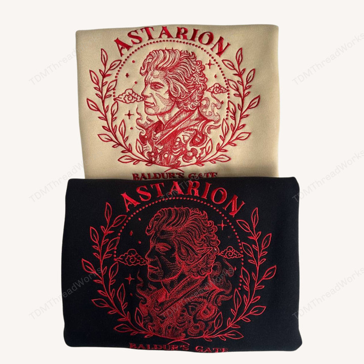 Astarion (Face Verson) Embroidered Sweatshirt, Bg3 Embroidered Hoodie