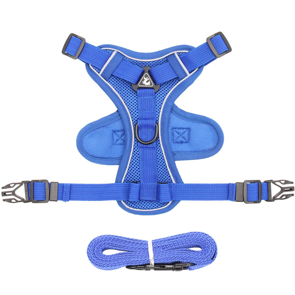 breathable reflective cat harness and leash chest strap